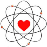 science of love molecule with heart inside